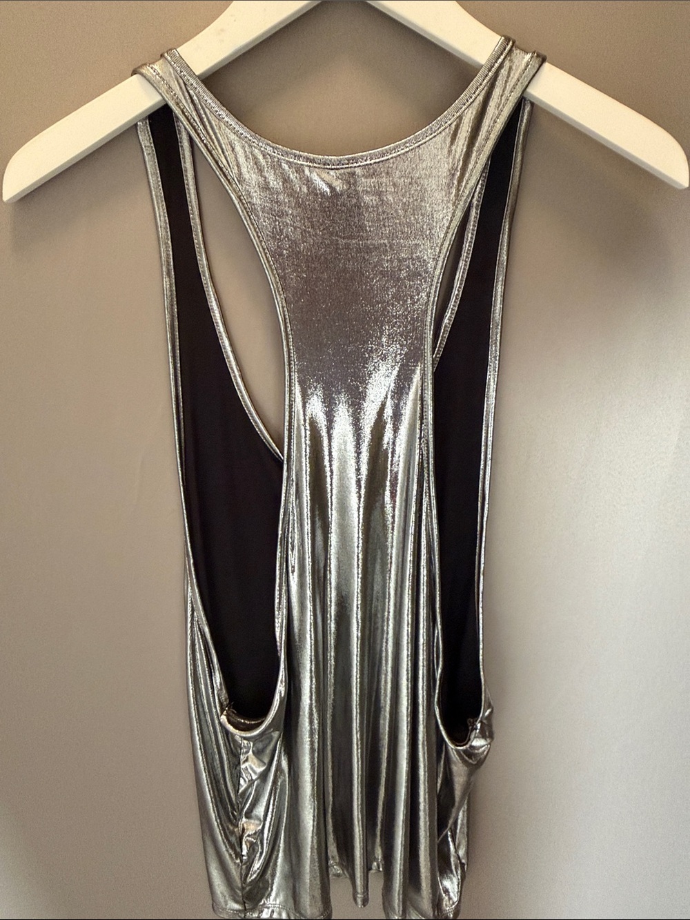 Metallic Silver Racerback Tank Top - Picture 3 of 3